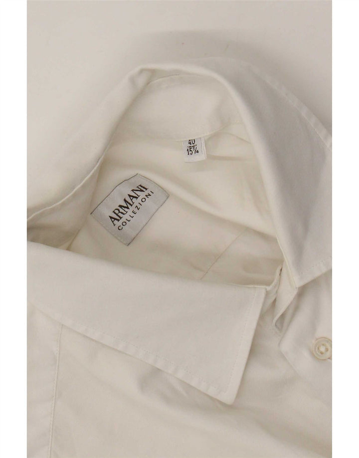 Armani Collezioni Mens Shirt Size 40 15 3/4 Medium White