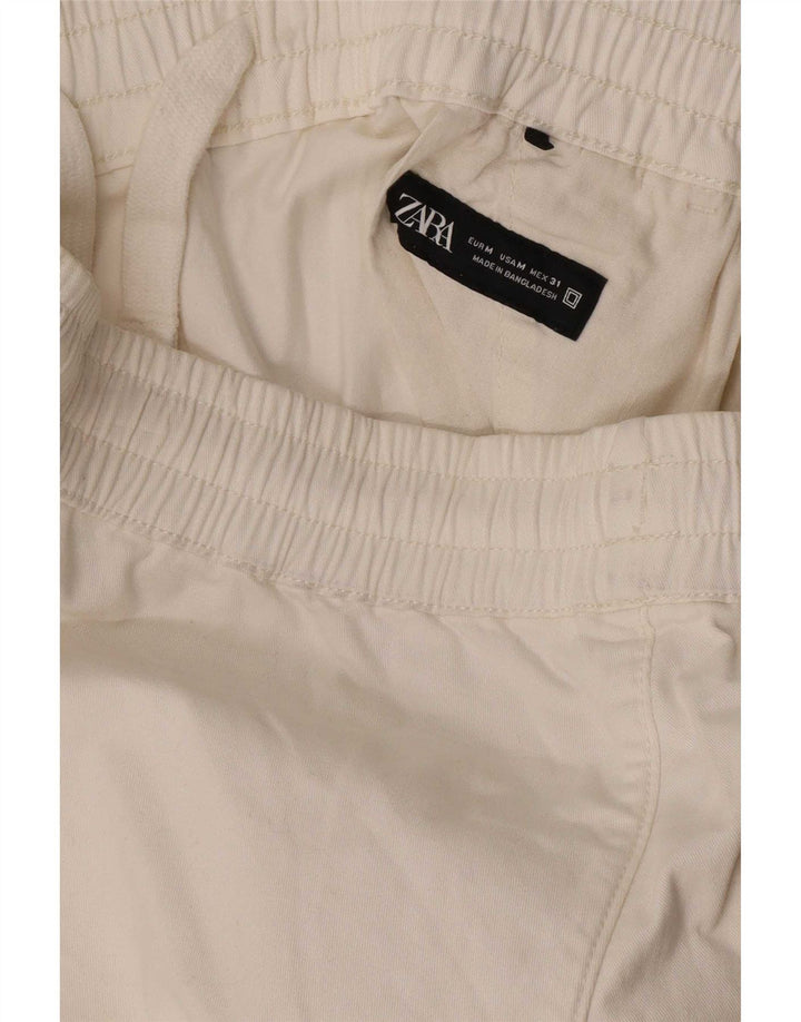 Zara Mens Chino Shorts Medium W31 White
