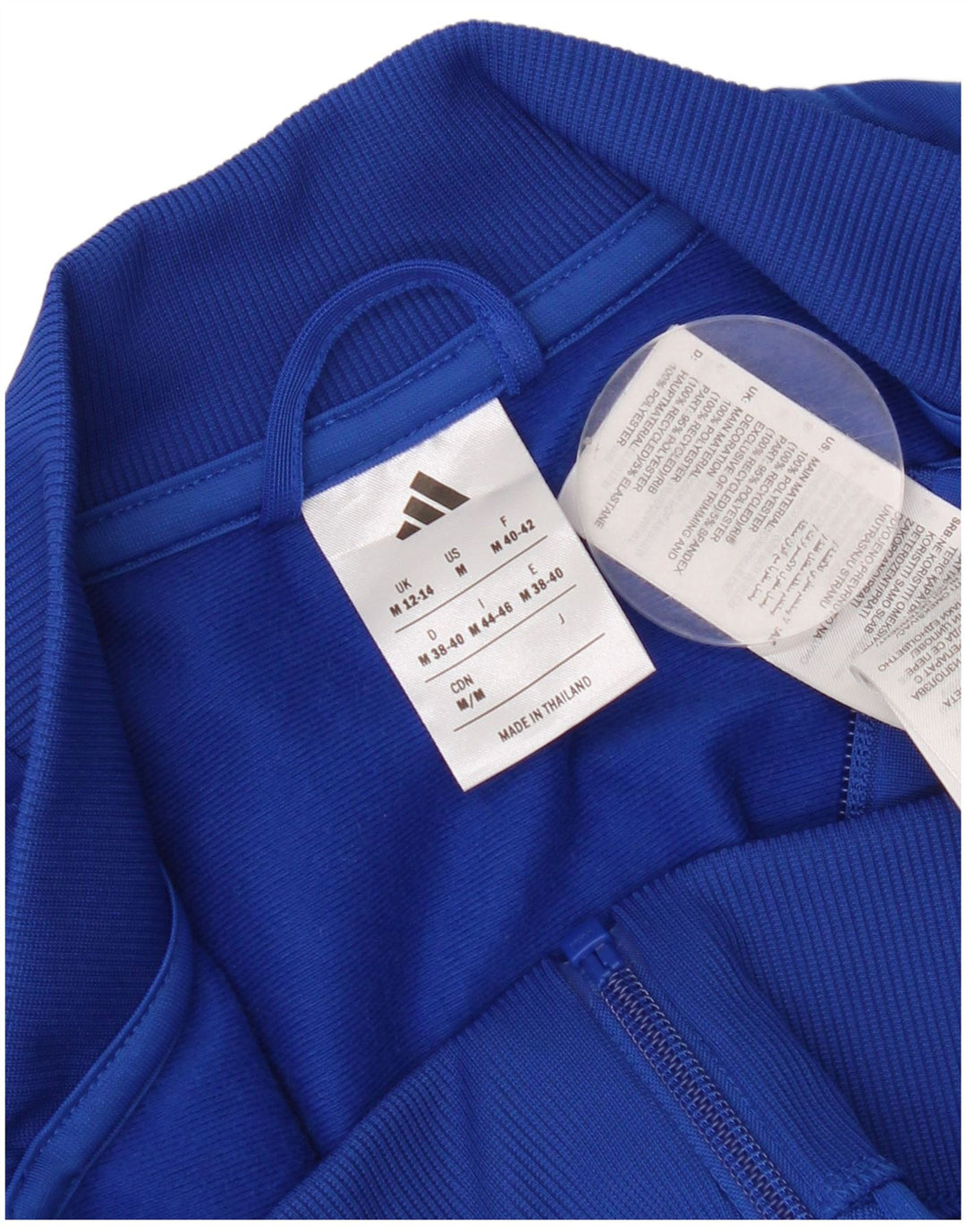 Adidas Boys Tracksuit Top Jacket 12-13 Years Blue Polyester