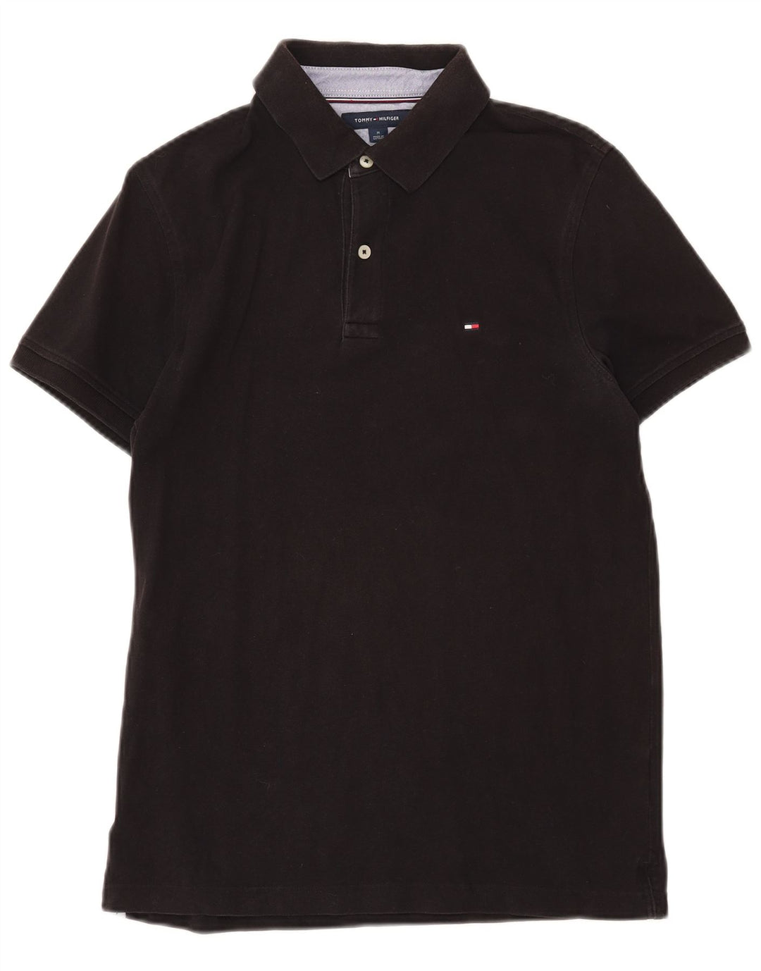 TOMMY HILFIGER Mens Slim Fit Polo Shirt Medium Black