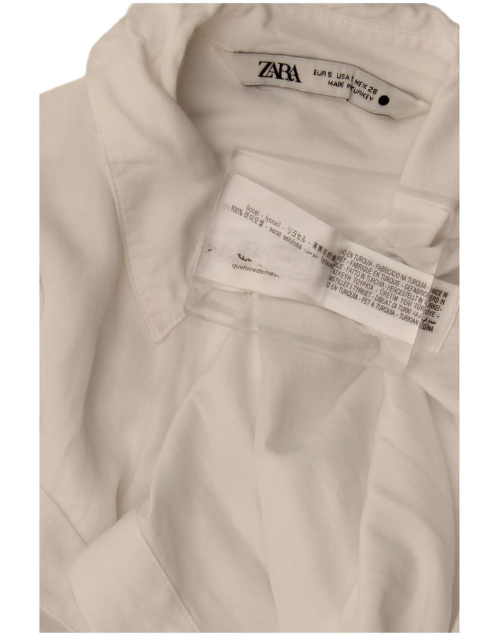 Zara Womens Shirt UK 10 Small White Lyocell