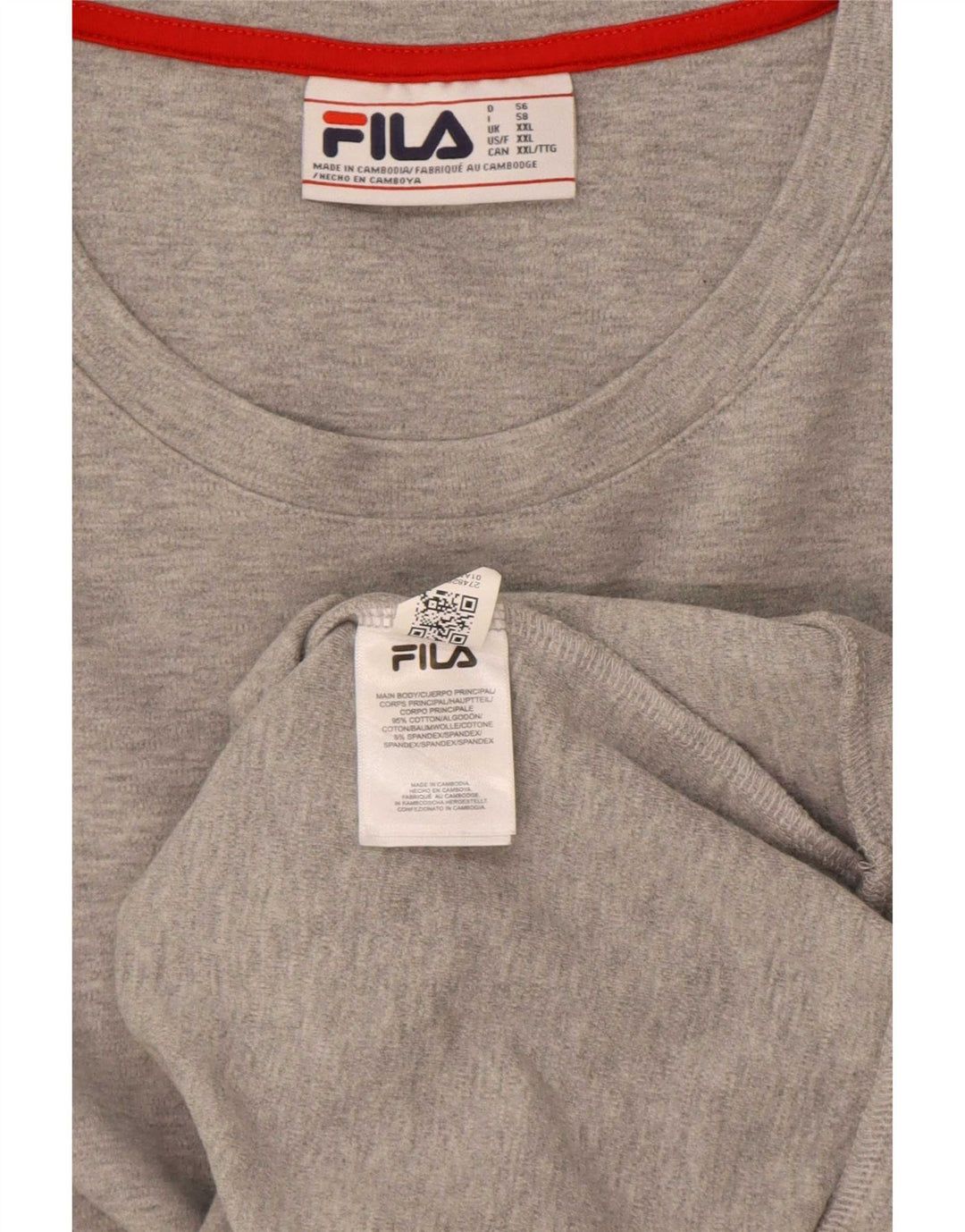 Fila Mens Sweatshirt Jumper 2XL Grey Cotton
