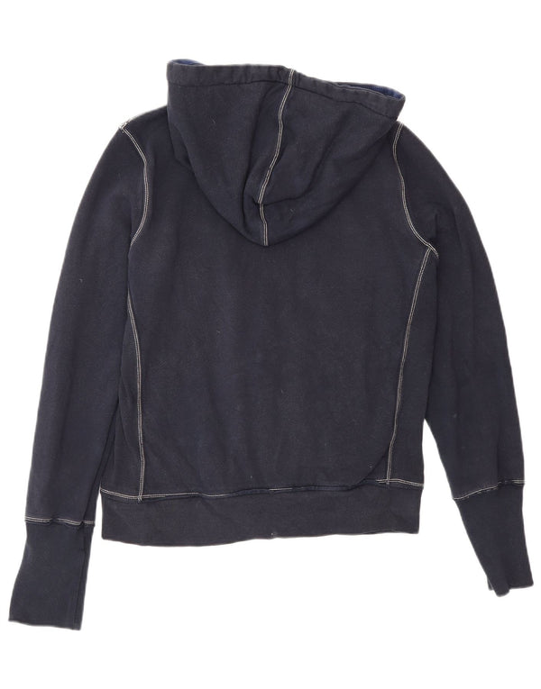 Polo Ralph Lauren Womens Graphic Zip Hoodie Sweater UK 14 Large Navy Blue