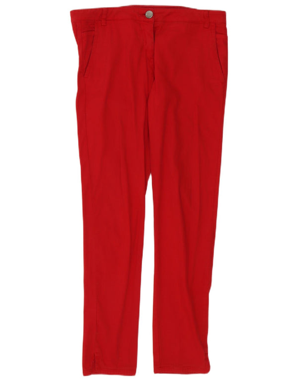 Max & Co. Womens Slim Fit Chino Trousers UK 12 Medium W32 L29 Red Cotton