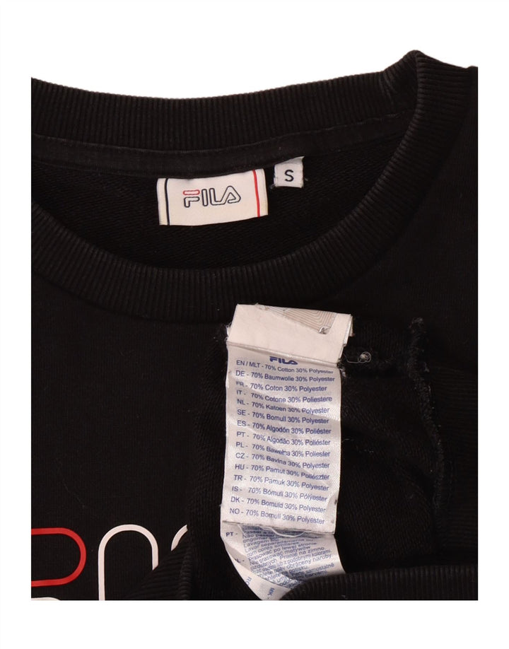 Fila Mens Graphic Sweatshirt Jumper Small Black Cotton