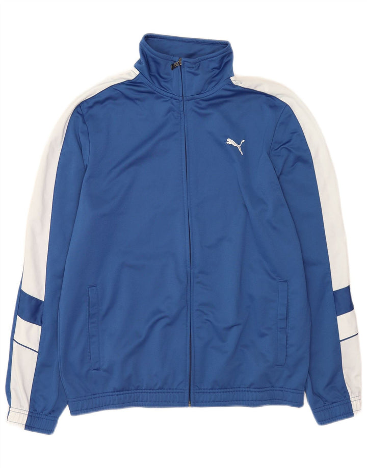 Puma Mens Tracksuit Top Jacket Medium Blue Colourblock Polyester