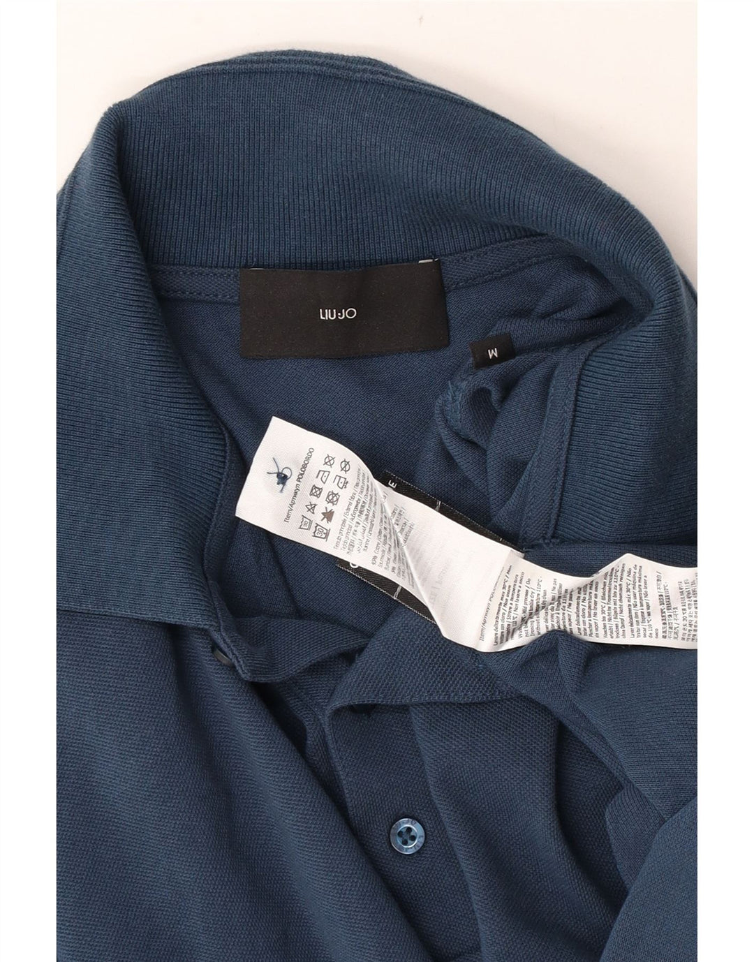 Liu Jo Mens Polo Shirt Medium Navy Blue Cotton