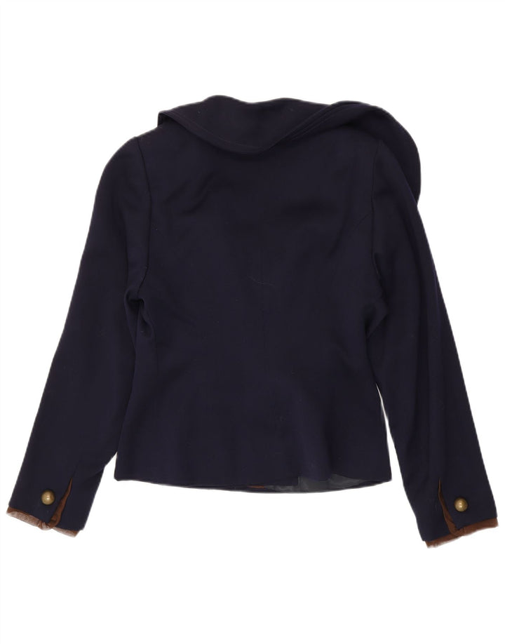 Vintage Womens 2 Button Blazer Jacket UK 10 Small Navy Blue