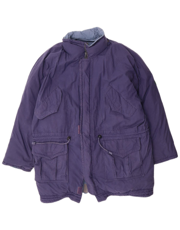 DIADORA Mens Loose Fit Reversible Padded Jacket UK 38 Medium Blue Cotton