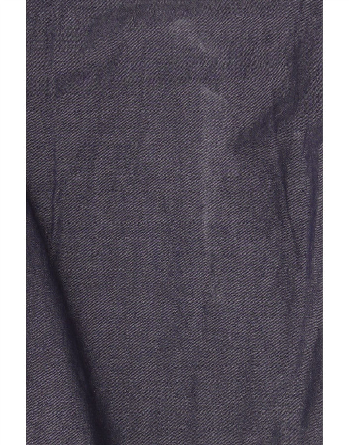 Marella Womens Crop 3/4 Sleeve Pullover Shirt UK 10 Small Navy Blue