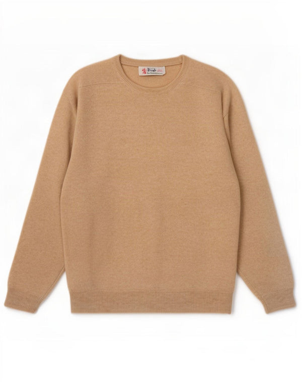 Pringle Mens Crew Neck Jumper Sweater UK 44 XL Beige New Wool