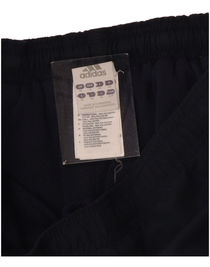 Adidas Womens Capri Tracksuit Trousers UK 10 Small Navy Blue Polyester