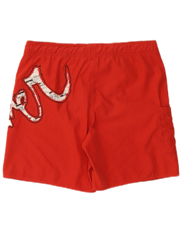 QUIKSILVER Mens Graphic Swimming Shorts Small Red Polyester