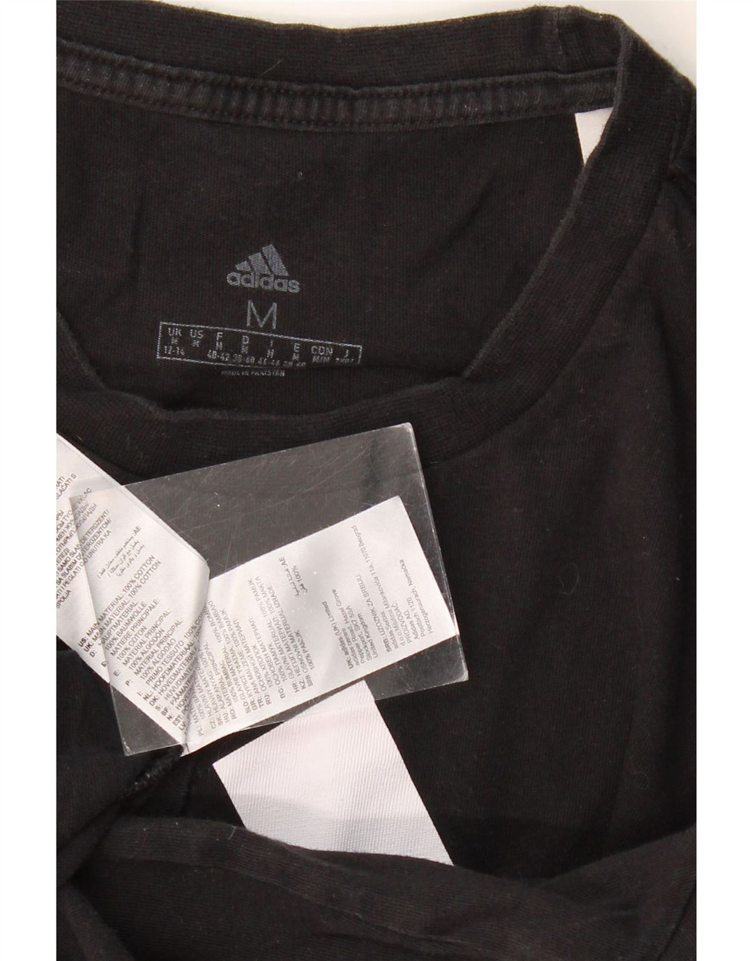 ADIDAS Womens Graphic T-Shirt Top UK 12/14 Medium Black Cotton