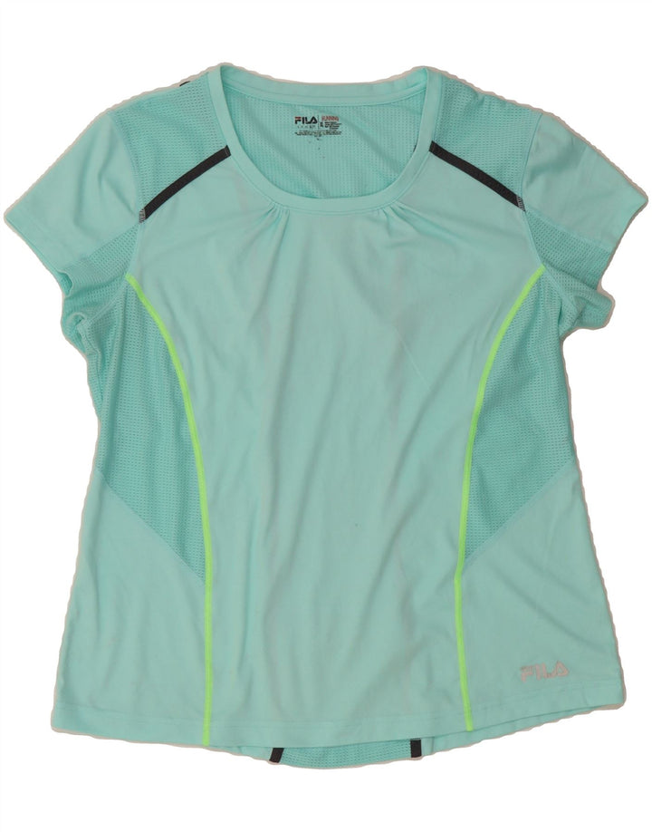 FILA Womens T-Shirt Top UK 18 XL Blue Polyester Vintage Fila and Second-Hand Fila from Messina Hembry 