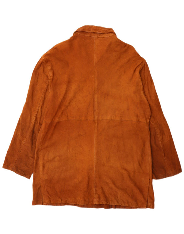 Vintage Womens Suede Overcoat UK 12 Medium Brown