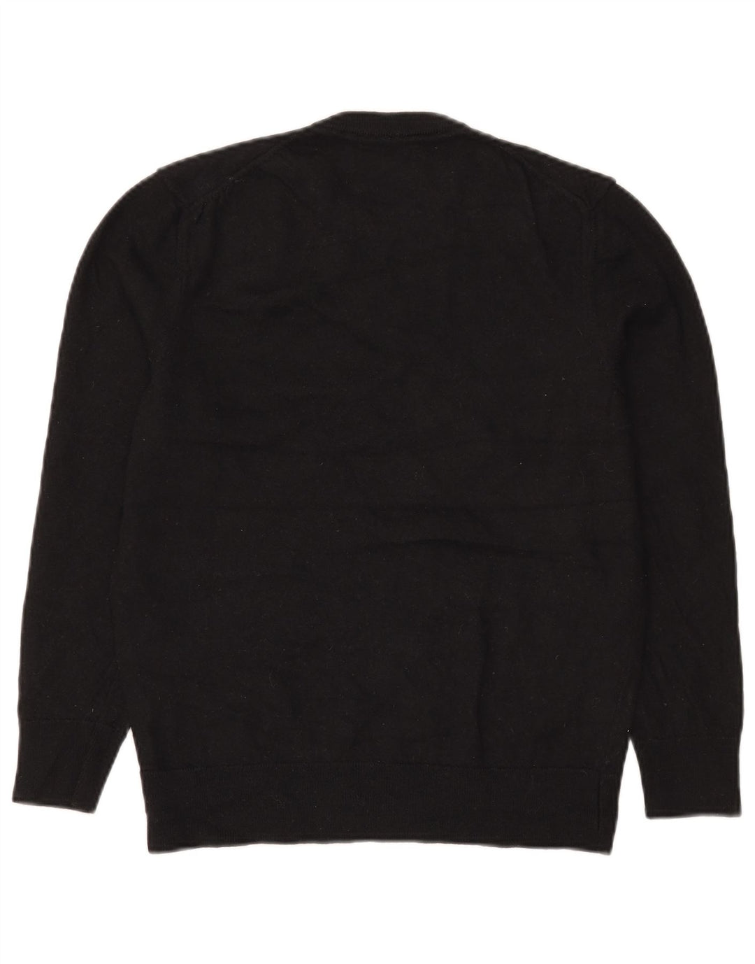 Zara Mens Crew Neck Jumper Sweater Medium Black Wool