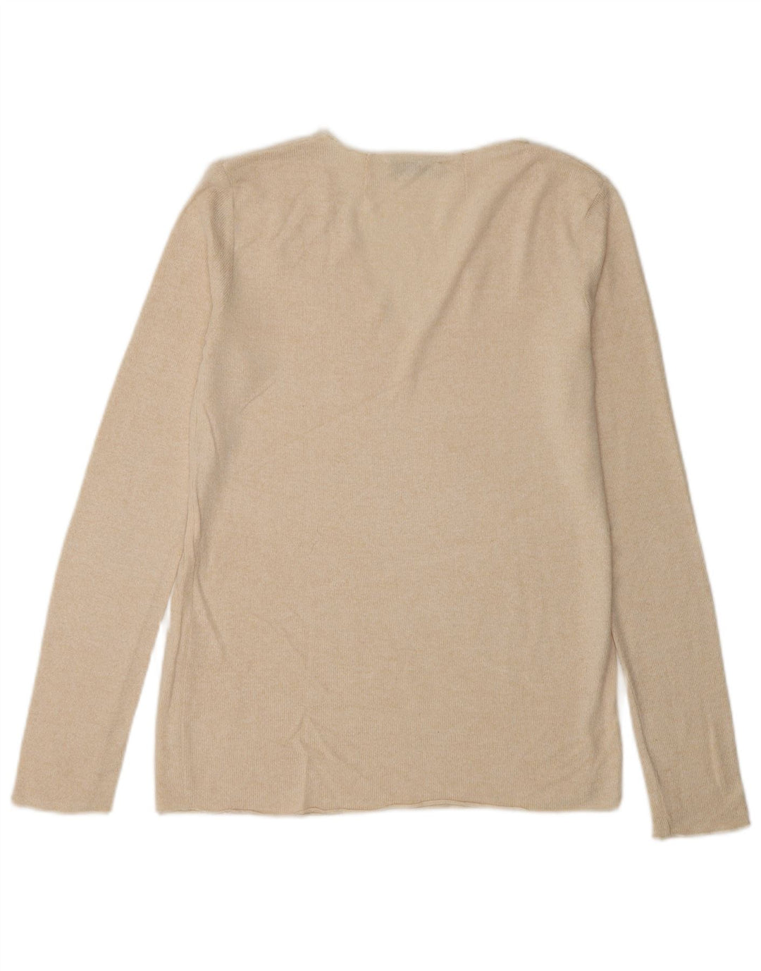 Zara Womens Top Long Sleeve UK 10 Small Beige