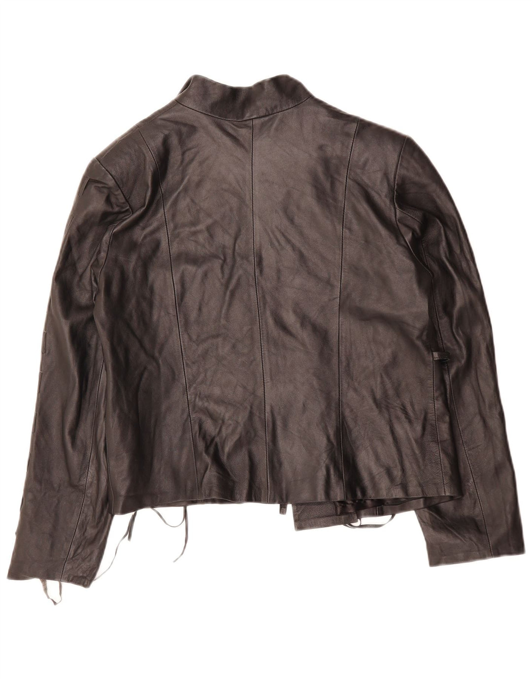 VINTAGE Womens Leather Jacket IT 44 Medium Black