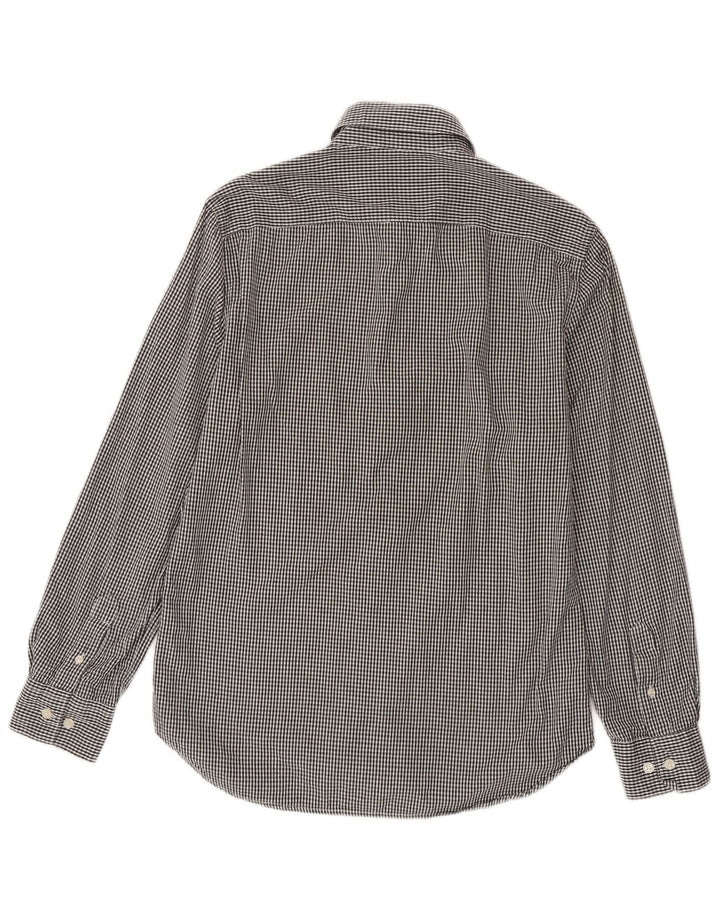French Connection Mens Shirt Medium Grey Gingham Cotton