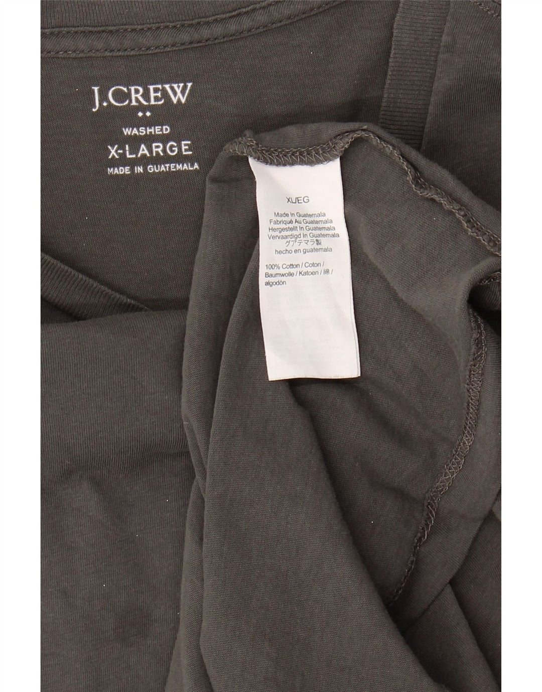 J. CREW Mens T-Shirt Top XL Grey Cotton