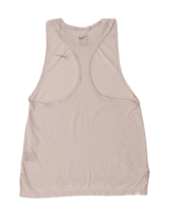 NIKE Womens Dri Fit Vest Top UK 6 XS Off White Polyester Vintage Nike and Second-Hand Nike from Messina Hembry 