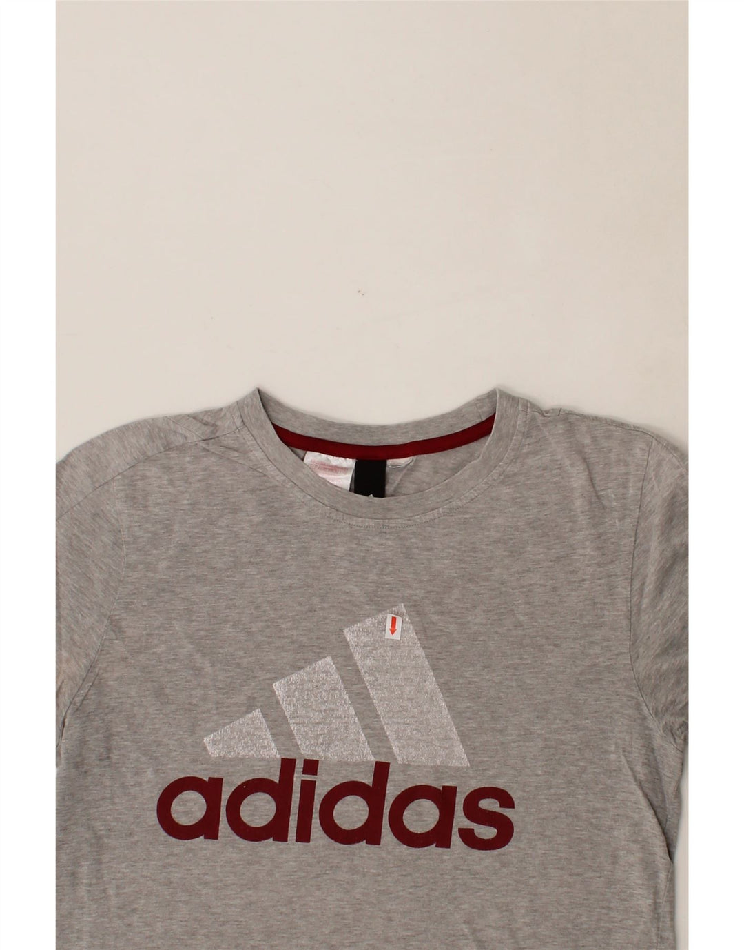 ADIDAS Womens Graphic T-Shirt Top UK 12 Medium Grey Vintage Adidas and Second-Hand Adidas from Messina Hembry 