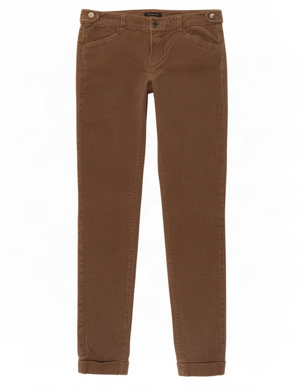 Massimo Dutti Womens Chino Trousers EU 36 XS W26 L29 Brown Herringbone