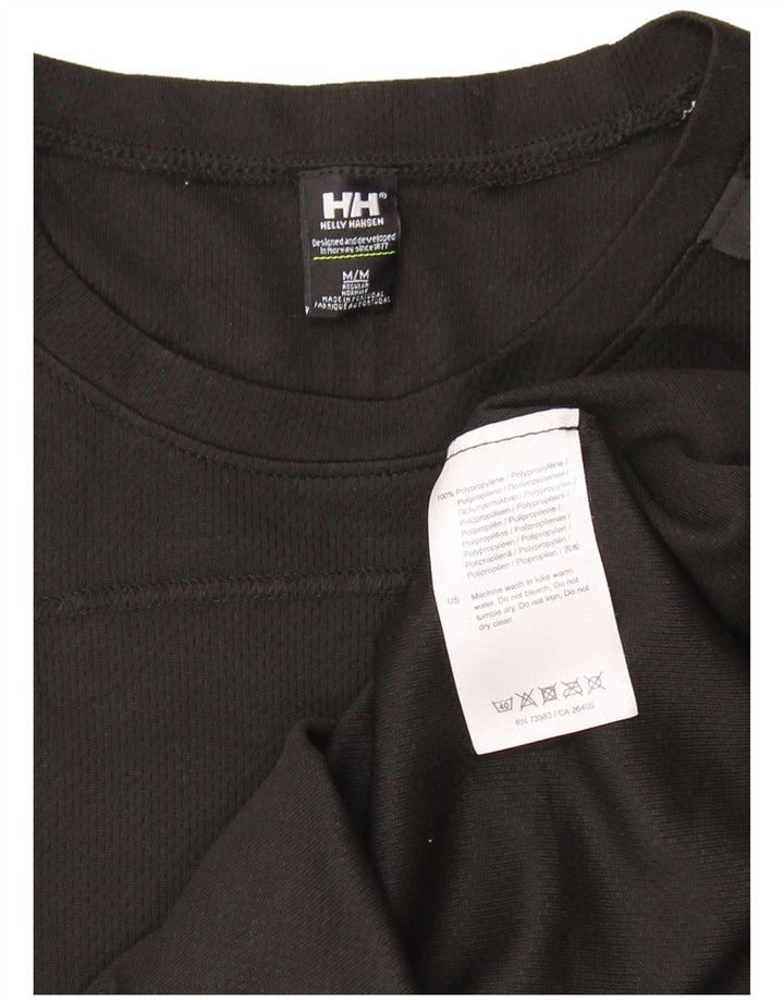HELLY HANSEN Mens Top Long Sleeve Medium Black Colourblock Polyethylene