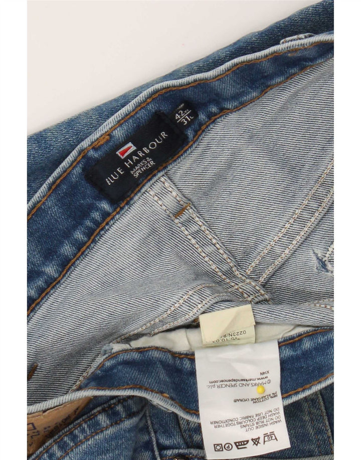 Marks & Spencer Mens Blue Harbour Straight Jeans W42 L31 Cotton