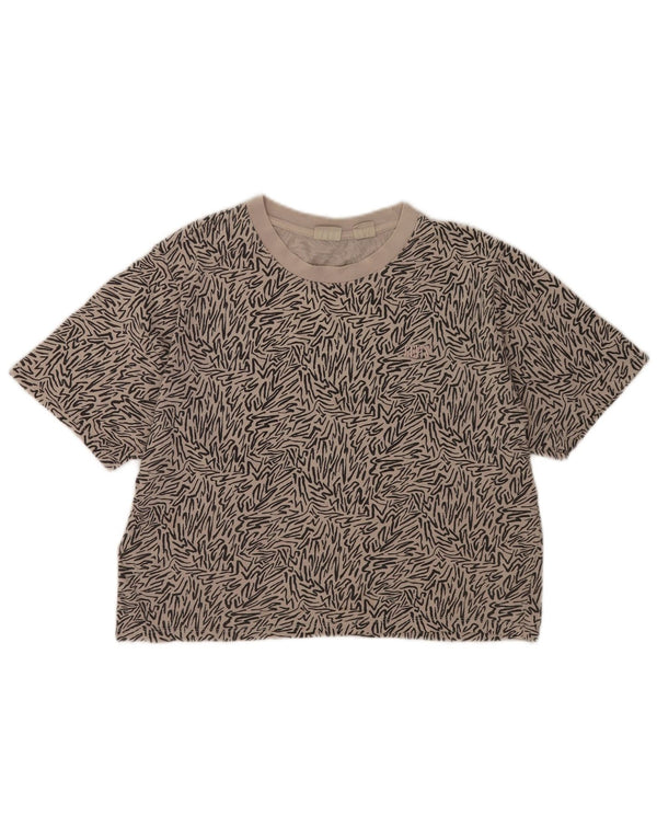 Levi's Womens Crop Oversized T-Shirt Top UK 10 Small Black Animal Print