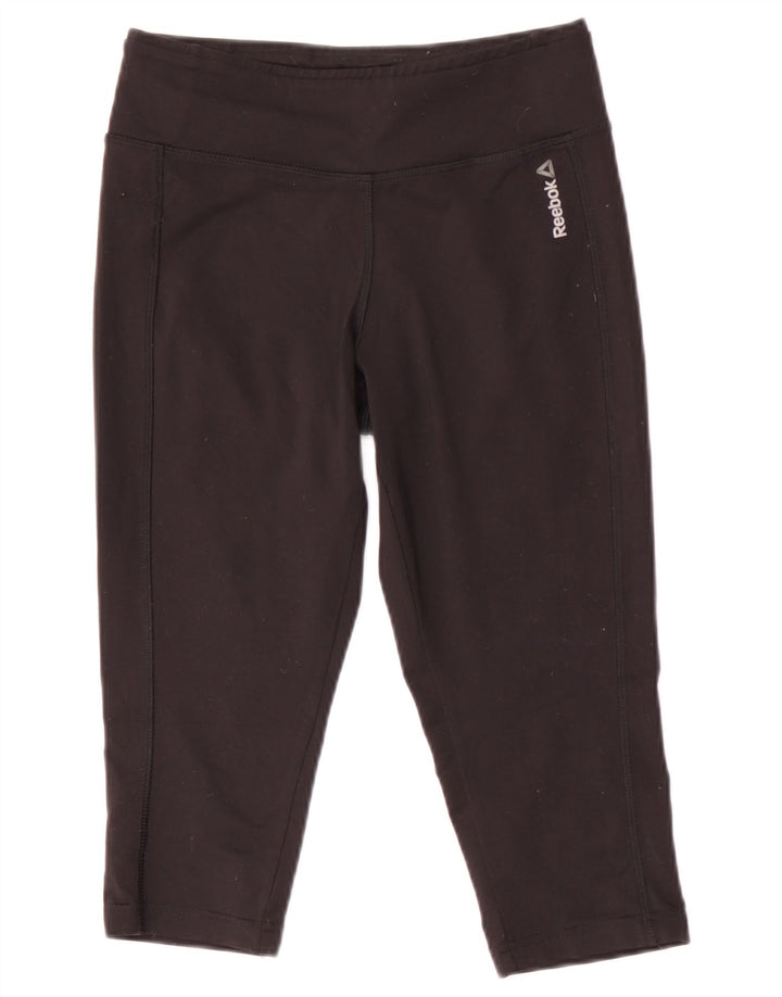 REEBOK Womens Capri Leggings UK 8/10 Small Black Polyester