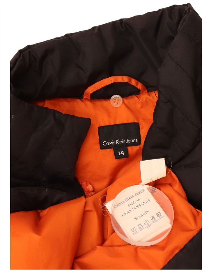 CALVIN KLEIN JEANS Boys Padded Jacket 13-14 Years Black Nylon