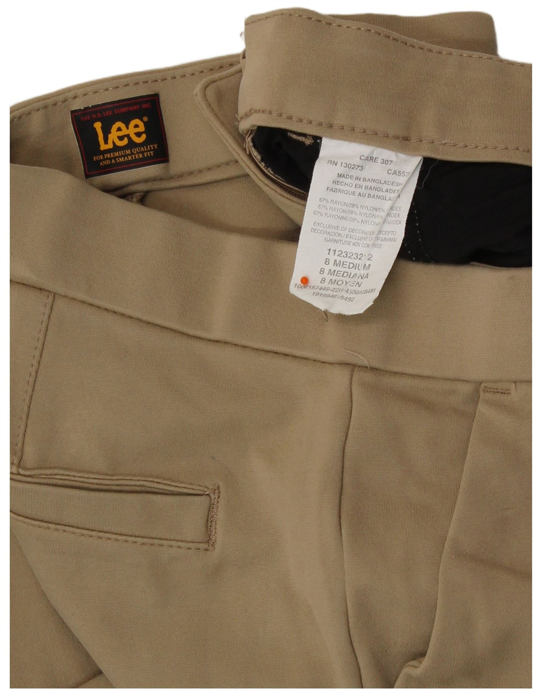 LEE Womens Slim Casual Trousers US 8 Medium W30 L26 Beige Rayon