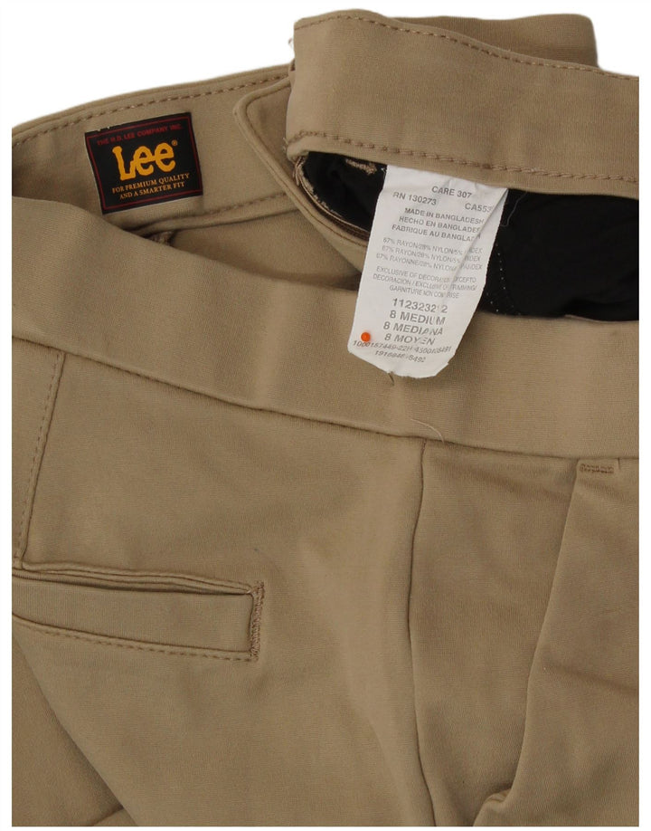 LEE Womens Slim Casual Trousers US 8 Medium W30 L26 Beige Rayon