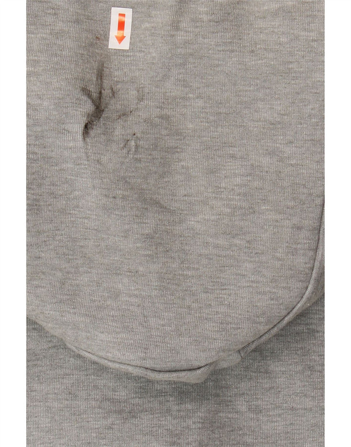 NIKE Mens Zip Hoodie Sweater Large Grey Cotton