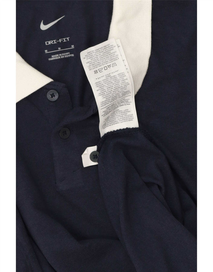 Nike Mens Rugby Polo Shirt Medium Navy Blue Polyester