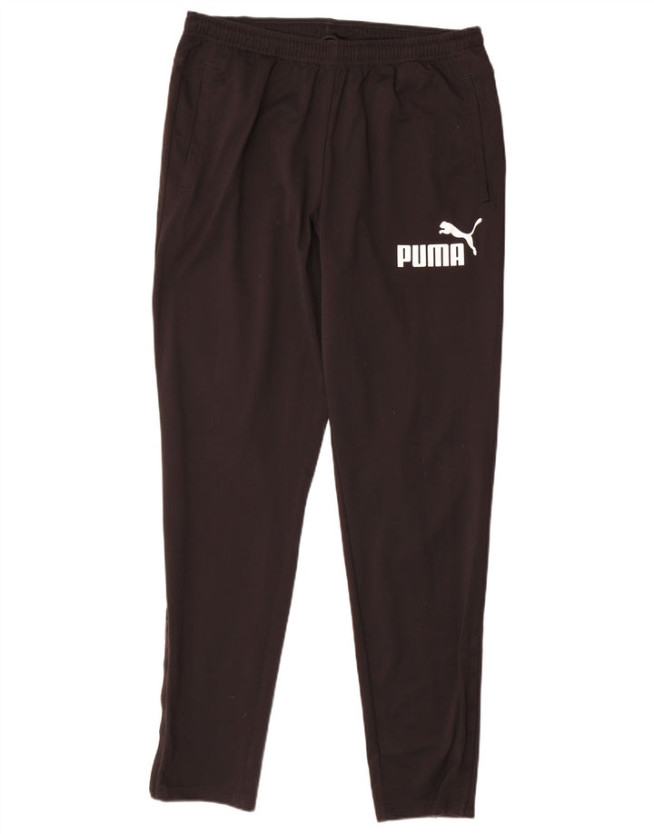 Puma Mens Graphic Tracksuit Trousers Large Black Polyester