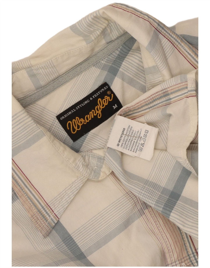 Wrangler Mens Shirt Medium White Check Cotton