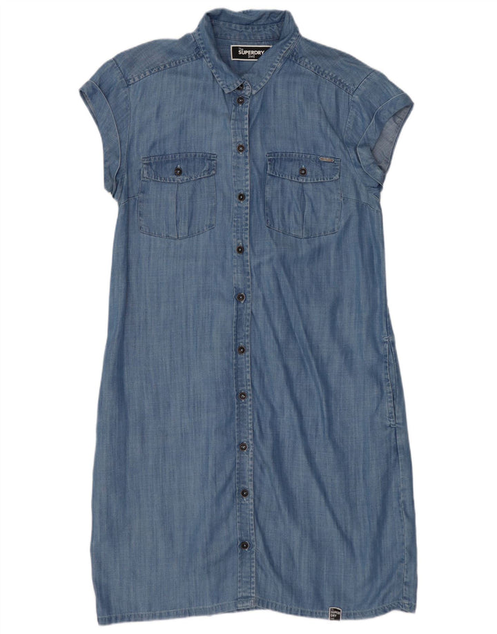 SUPERDRY Womens Denim Dress UK 10 Small Blue Lyocell