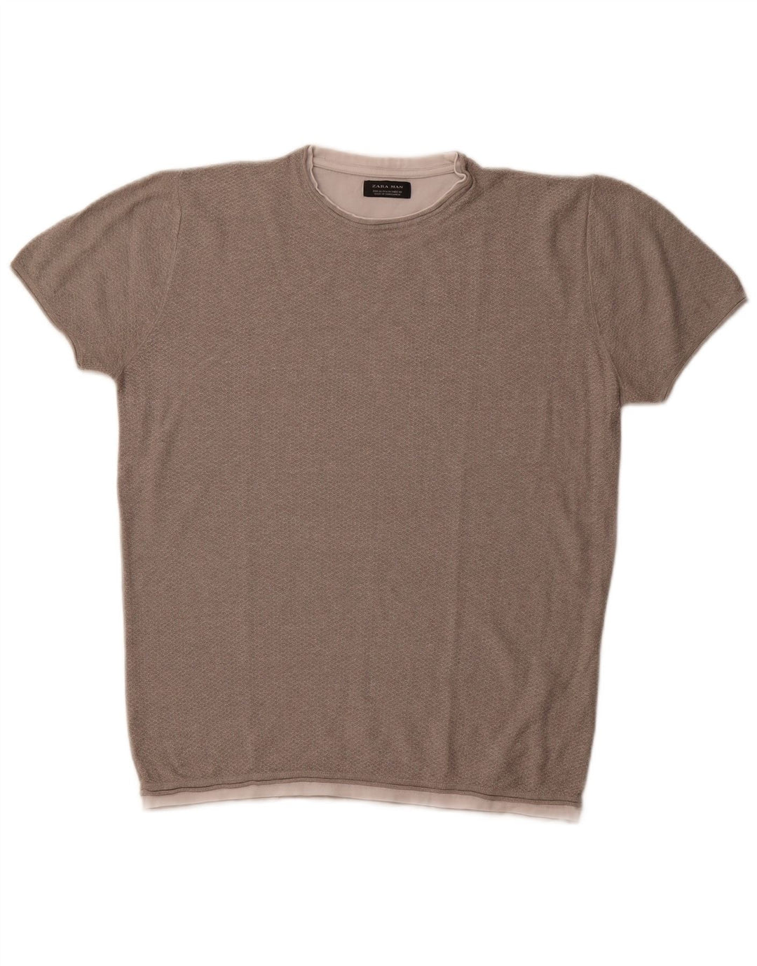 ZARA Mens T-Shirt Top Medium Grey