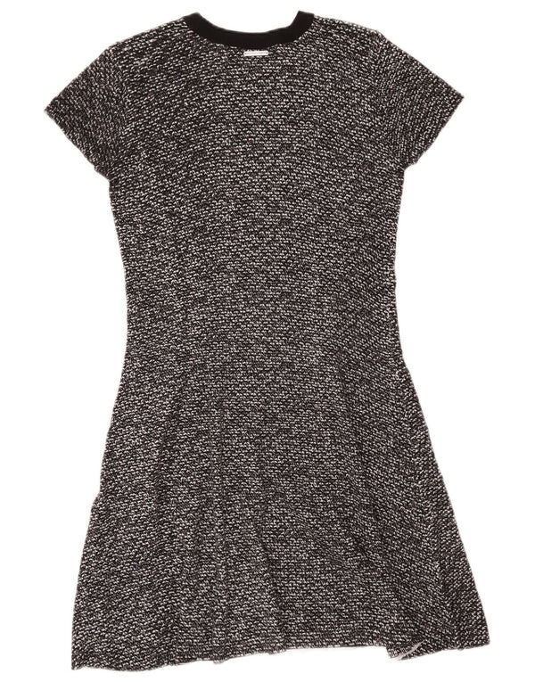 Michael Kors Womens A-Line Dress UK 12 Medium Black Flecked Cotton