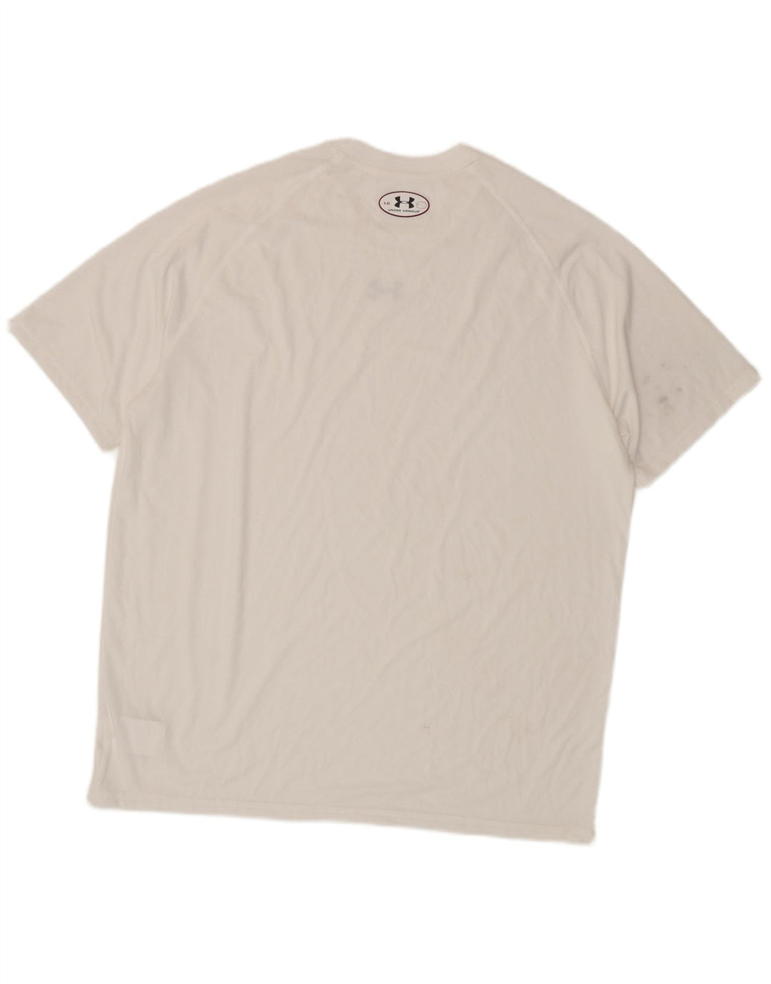UNDER ARMOUR Mens Heat Gear T-Shirt Top Large White Polyester