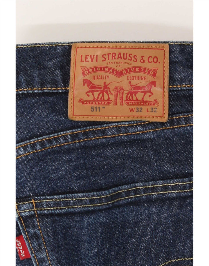 Levi's Mens 511 Slim Jeans W32 L32 Navy Blue Cotton