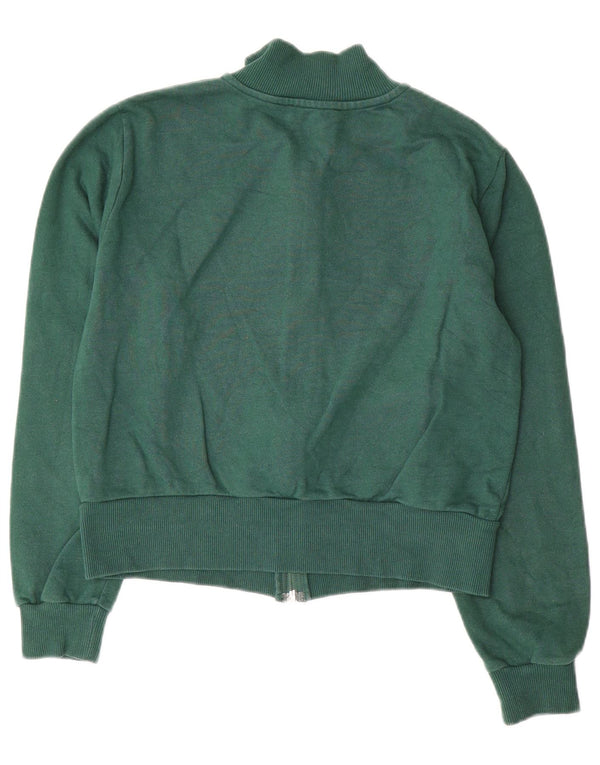 Zara Womens Tracksuit Top Jacket UK 16 Large Green Cotton