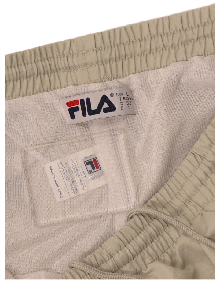 FILA Mens Tracksuit Trousers Joggers Large Beige Polyester