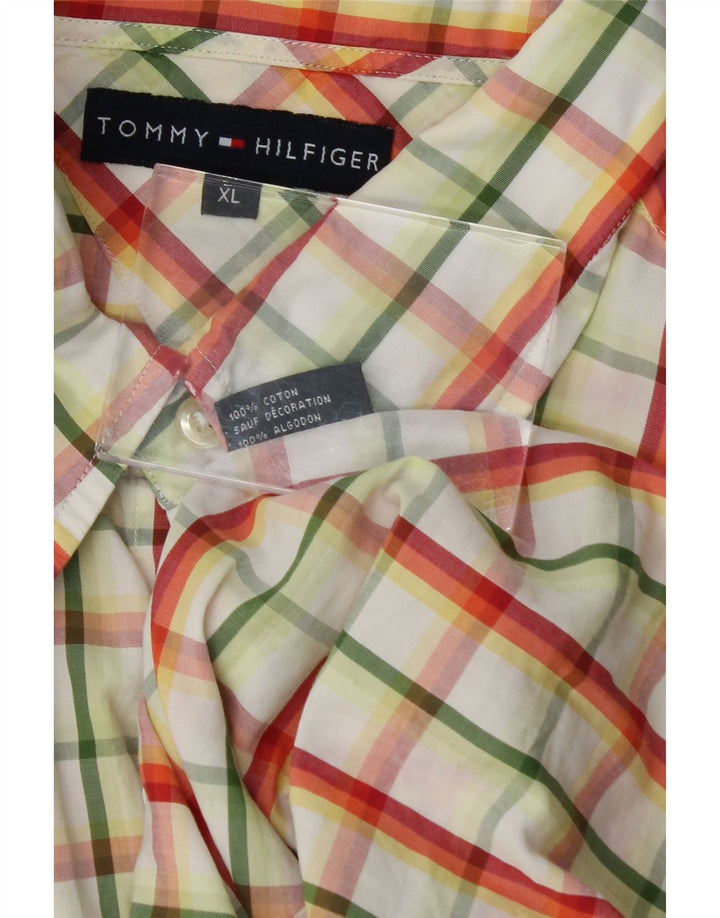 TOMMY HILFIGER Mens Shirt XL Green Check Cotton Vintage Tommy Hilfiger and Second-Hand Tommy Hilfiger from Messina Hembry 