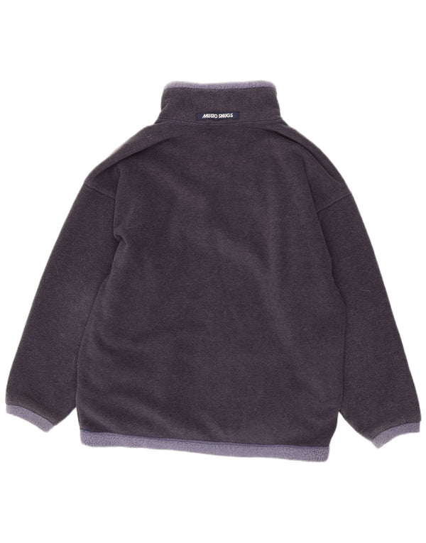 Musto Mens Zip Neck Fleece Jumper Medium Navy Blue Colourblock Polyester