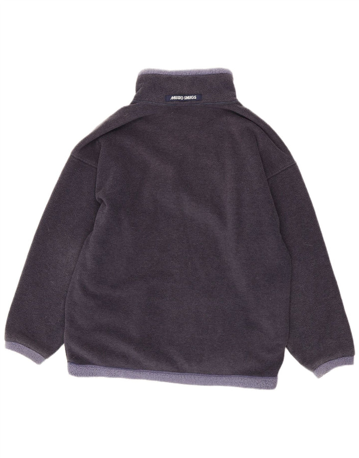 Musto Mens Zip Neck Fleece Jumper Medium Navy Blue Colourblock Polyester