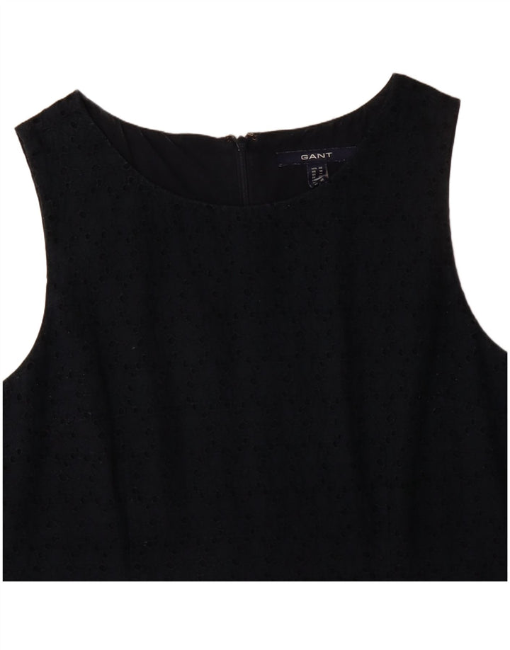 GANT Womens Sleeveless Shift Dress UK 14 Medium Navy Blue Cotton